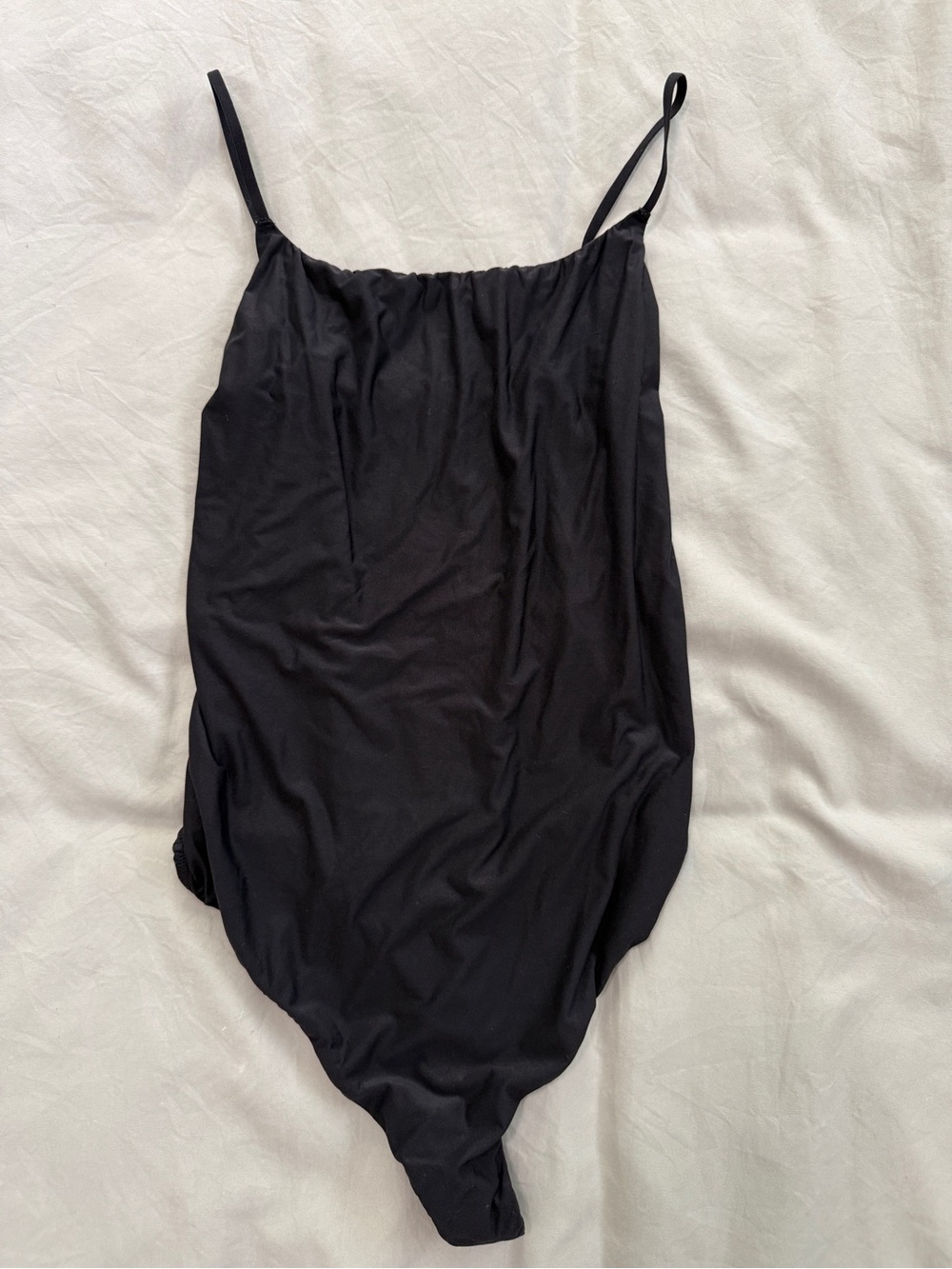 aerie Black Scoop Neck Strappy Bodysuit